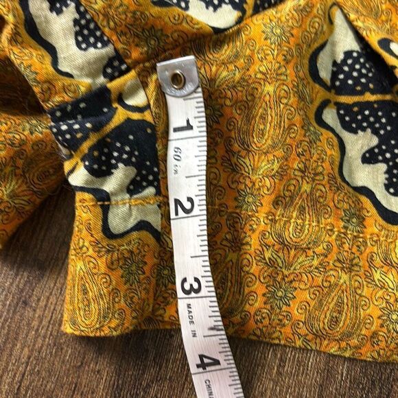 NWOT Anthropolgie | Kennedy batik print shorts XS mustard yellow aztec - Picture 8 of 8